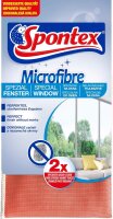Spontex Microfibre Spezial Fenstertuch, Mikrofasertuch, ideal für streifenfreie Glasoberflächen, effiziente Reinigung ohne Chemie, 35x35 cm, 1er Pack