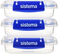Sistema KLIP IT PLUS Frischhaltedosen Set – 180 ml – auslaufsichere, stapelbare und luftdichte Vorratsdosen mit Deckel – geeignet für Kühl-/Gefrierschrank – BPA-freier Kunststoff – 3 Stück