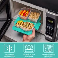 Sistema NEST IT Frischhaltedosen Meal Prep Boxen, 1,9 l, luftdichte Vorratsdosen mit Fächern und Deckeln, BPA-Frei, Grün, 5 Stück