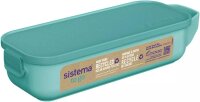 Sistema Ocean Bound Slide N Snackbehälter aus Kunststoff | 445 ml Lebensmittelbehälter mit Fächern | BPA-frei | Blaugrün oder Blau (Farbe nicht wählbar)