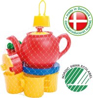 dantoy - Teeservice Spielset mit Servierbrett - Teeparty für Kinder - 18 Stück - Für Kinder ab 2 Jahr - Spielzeug für Kinder - Kinderküche Rollenspiel - Hergestellt in Dänemark