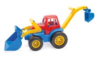 dantoy - Kinder Traktor - Traktor mit Frontlader und Bagger - für Kinder ab 2 Jahren - Hergestellt in Dänemark