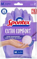 SPONTEX Extra Comfort, Premium-Haushaltshandschuhe mit weichem Textilfutter, ideal für alle Putzarbeiten im Haushalt, 30°C waschbar, Größe M (7-7, 5), 1 Paar, Lila, m (1 pair)