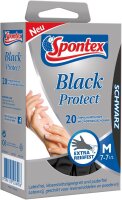 Spontex Black Protect, 20 Einmalhandschuhe aus Nitril, besonders reißfest und strapazierfähig, latexfrei und ungepudert, Größe M