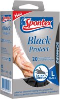 Spontex Black Protect, 20 Einmalhandschuhe aus Nitril, besonders reißfest und strapazierfähig, latexfrei und ungepudert, Größe L (2 x 20 Stück)