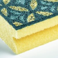 Spontex Reinigungsschwamm Mosaik, Scheuerschwamm mit Anti-Fussel-Technologie und praktischer Griffleiste, Farbe nicht frei wählbar, 3er Pack