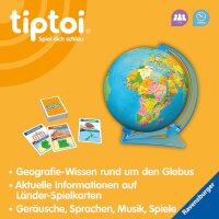 Ravensburger tiptoi Spiel 00107 - Der interaktive Wissens-Globus - Lern-Globus für Kinder ab 7 Jahren, lehrreicher Globus für Jungen und Mädchen, für 1-4 Spieler