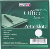 Landré Zettelklotz, geleimt, 700 Blatt, 9x9cm, weiße Notiz-Zettel