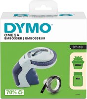 DYMO Omega Prägegerät | kleines Beschriftungsgerät mit Dreh-klick-System und ergonomischem Design | für zu Hause und für Bastel- und Hobbyprojekte (£/€, Ä, Ö und Ü)