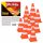 Idena 40621 - Pylonen 10 Stück, Warn-Kegel aus Kunststoff in Orange mit weißen Streifen, ca. 15,5 cm hoch, stapelbar, Verkehrshütchen für Sport, Freizeit, Slalom, Fußball und Vereine