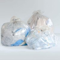 inapa Müllsack/Abfallsack Triline Öko: 2500l, transparent, breit – ✓extra reißfest ✓extra lang ✓100% recyclingfähig, 25 Sack