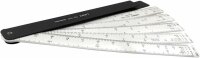 Linex FS 100 Fächerreduktionslinial, 15cm, 5 Maßstäbe mit insgesamt 22 Teilungen, im Kunstleder Etui
