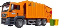 bruder 03760 - Man TGS Müll-LKW mit 2 Mülltonnen - 1:16 Fahrzeuge, Müllauto Spielzeug, Müllabfuhr, Müllwagen