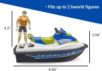 bruder 63151 - Bworld Personal Water Craft mit Fahrer, Schwimmweste, Watercraft mit schwimmfähigem Bootskörper für 2 Figuren