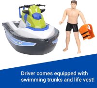 bruder 63151 - Bworld Personal Water Craft mit Fahrer, Schwimmweste, Watercraft mit schwimmfähigem Bootskörper für 2 Figuren