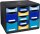 Exacompta 3137202D Ablagebox BeeBlue aus Recycling-Kunststoff mit 11 individuell platzierbaren Schubladen. Belastbare Schubladenbox im Querformat für mehr Ordnung. Store Box Multi Blauer Engel