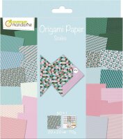 Avenue Mandarine OR511C - Packung Origami Papier mit 60 Blatt, beidseitig bedruckt, 20x20cm, 70g, + 1 Bogen Augen Stickers, ideal ab 7 Jahren, Schuppen, 1 Pack