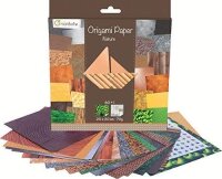 Avenue Mandarine 52503MD Origami color Papier (quadratisch, 20 x 20 cm, mit Faltanleitung, 60 verschiedenen Blätter und 1 Blatt mit Augenset, Natur), Mittel