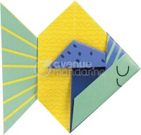 Avenue mandarine OR510C - Packung My little Origami mit 20 Origami Blätter 12x12 cm, Fisch