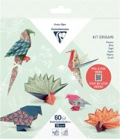 Clairefontaine 95382C - Origami Set mit 60 Blatt 10x10cm - 15x15cm - 20x20cm 70g, Vögel, 1 Set