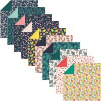 Clairefontaine 95357C Origami-Papier, 70 g/m², Format 15 x 15 cm, 30 bunte Motive sortiert (2 Blätter pro Motiv), kreative Freizeitgestaltung für Erwachsene und Kinder, Kollektion fruchtiger Garten