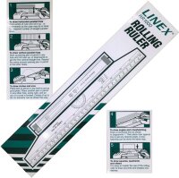 Linex RR1000 Roll-Lineal 300 mm, Einteilung in mm und Zoll, 180° Winkelmesser, mit Umrechnungsformeln