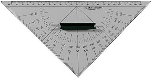Linex 2800MH Nautischer Winkelmesser, Navigation Kursdreieck, 28 cm mit Griff, Längenmaßskala 240mm