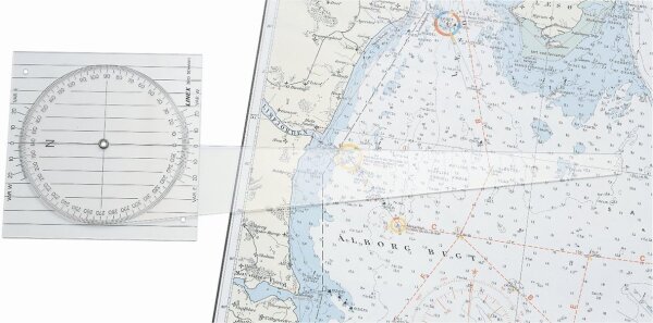 Linex 2810 Nautischer Plotter, Kurslineal zur Navigation auf Seekarten, Nautischer Plotter, drehbare Mittelrose
