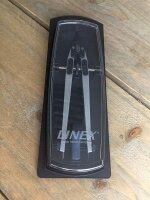 Linex Schnellverstell-Zirkel, Schenkelmaß 170 mm, Ersatzminen, silber, feste Box