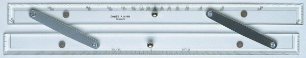Linex A1618M Parallellineal 450mm, Winkelmesser, Facetten an 4 Seiten, Korkscheiben auf der Unterseite