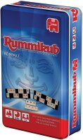 Jumbo Spiele Original Rummikub Kompakt in Metalldose - der Spieleklassiker unter den Gesellschaftsspielen für unterwegs für Erwachsene und Kinder ab 7 Jahren