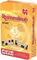 Jumbo Spiele Original Rummikub Wort in Metalldose - Das kultige Gesellschaftsspiel in der kompakten Dose - Für Erwachsene und Kinder ab 7 Jahren