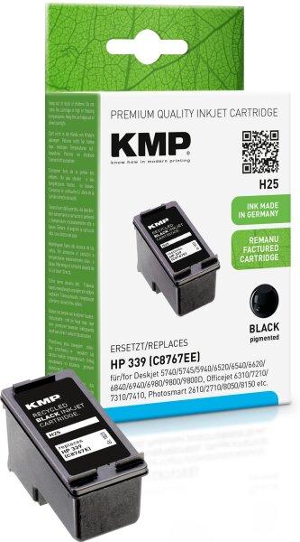 KMP H25 schwarz Tintenpatrone kompatibel mit HP Deskjet HP339 (C8767EE)