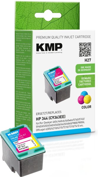 KMP H27 farbig Tintenpatrone ersetzt HP Deskjet HP344 (C9363EE)