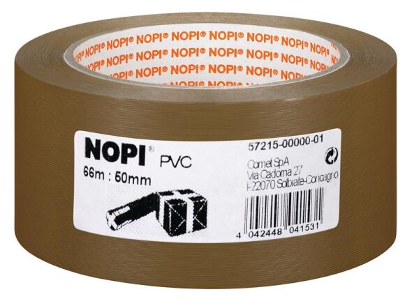 Nopipack Packband PVC geprägt 4065 braun 66m x 50mm