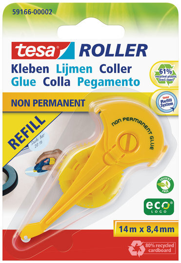 tesa Roller Kleben non permanent ecoLogo, Nachfüllkassette ( Blister )