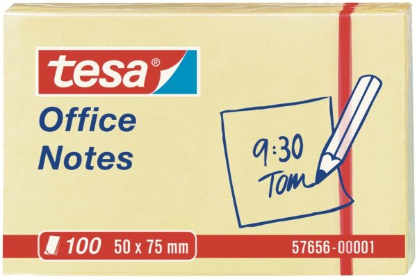 tesa Office Notes 100 Blatt, gelb 50mm x 75mm