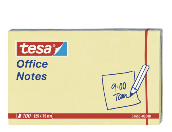 tesa Office Notes 100 Blatt, gelb 125mm x 75mm