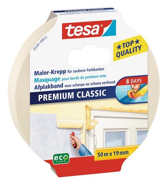 GP: 0,04 EUR/m tesa Maler-Krepp Premium Classic 50m x 19mm
