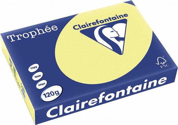 Clairefontaine Trophée 1207C Hellgelb 120g/m² DIN-A4 - 250 Blatt
