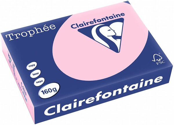 Clairefontaine Trophee Papier Rosa 160g/m² DIN-A4 - 250 Blatt