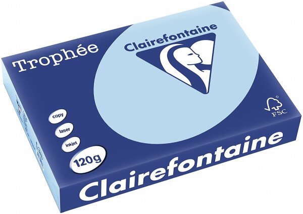 Clairefontaine Trophée 1213C Eisblau 120g/m² DIN-A4 - 250 Blatt