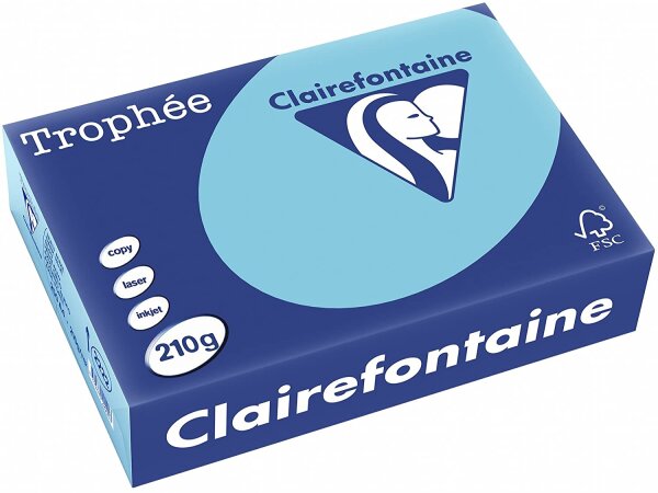 Clairefontaine Trophee Papier Blau 210g/m² DIN-A4 - 250 Blatt