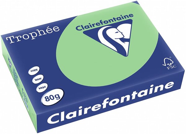 Clairefontaine Trophee 1775C naturgrün 80g/m² DIN-A4 - 500 Blatt