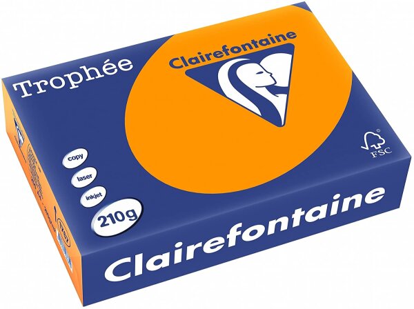 Clairefontaine Trophee Color 1767C Papier Orange 210g/m² DIN-A4 - 250 Blatt