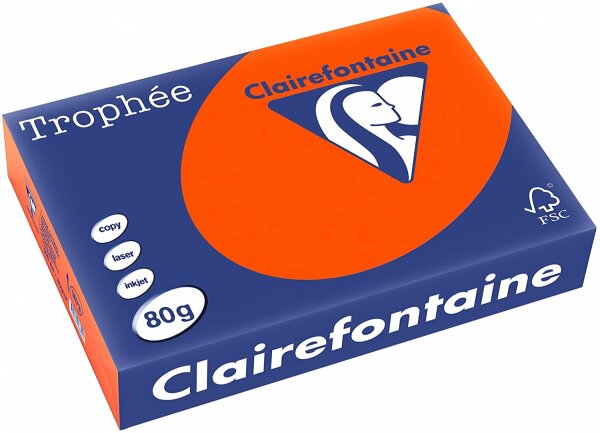 Clairefontaine Trophee Color Ziegelrot 80g/m² DIN-A4 - 500 Blatt