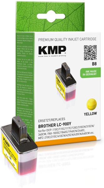 KMP B8 yellow Tintenpatrone ersetzt brother LC-900Y