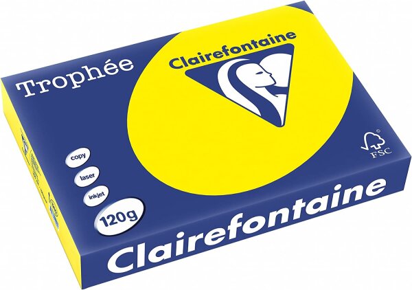 Clairefontaine Trophée 1292C Kanariengelb 120g/m² DIN-A4 - 250 Blatt