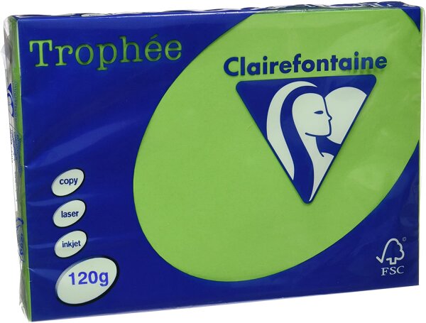 Clairefontaine Trophée Color 1293C  maigrün 120g/m² DIN-A4 - 250 Blatt
