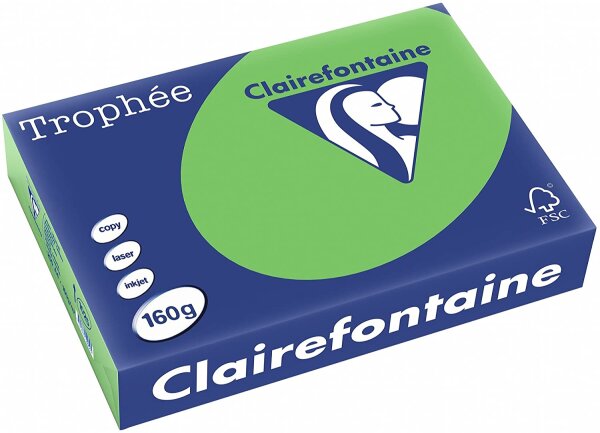 Clairefontaine Trophee Papier 1025C Maigrün 160g/m² DIN-A4 - 250 Blatt